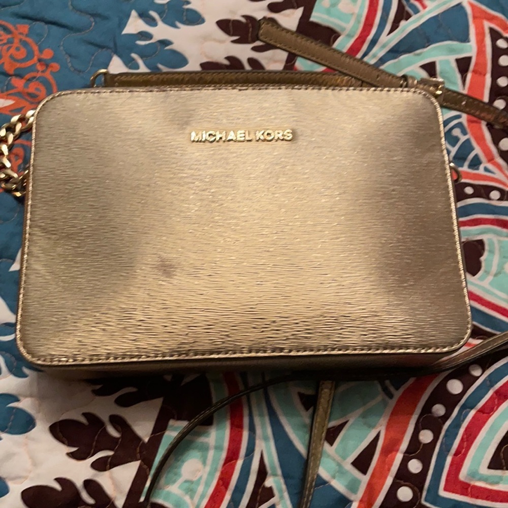 Women’s Gold Micheal Kors Satchel Purse